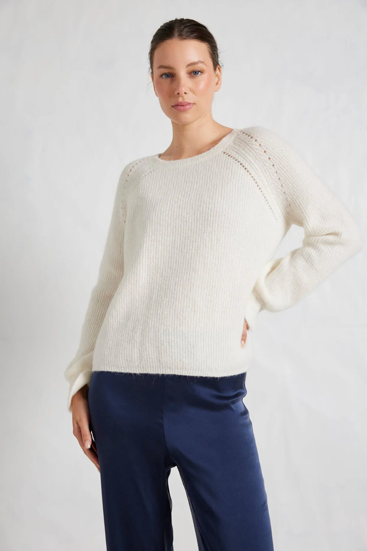 Katie Alpaca Sweater in Ivory