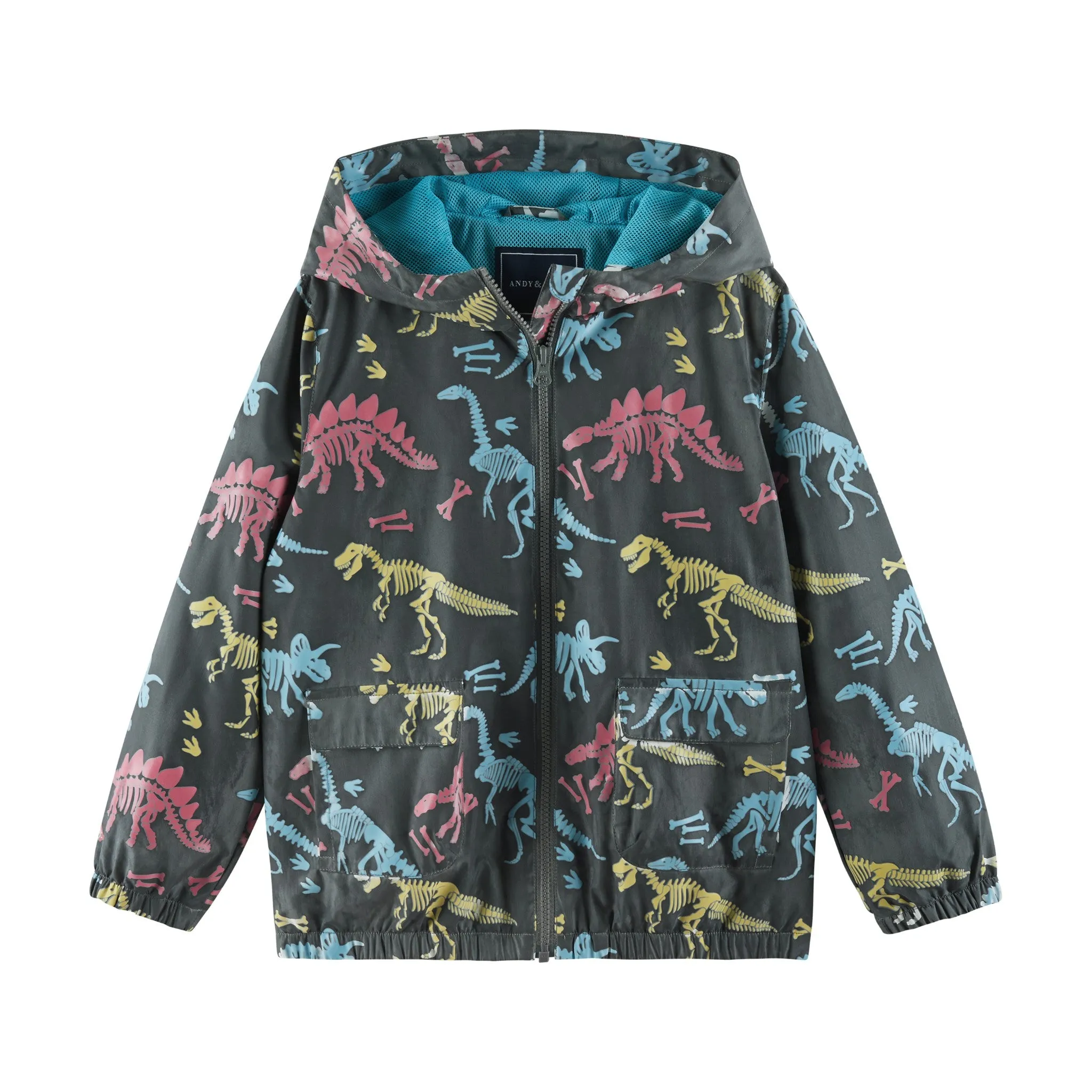 Kids (3-8) Color Change Raincoat | Dinosaur Fossils