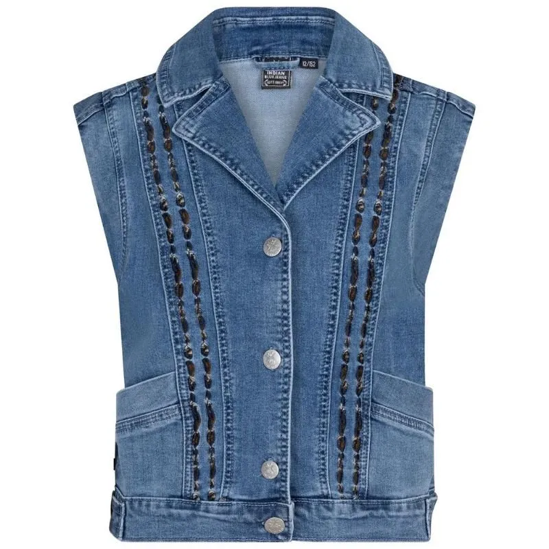 Medium Denim gilet Embroidery
