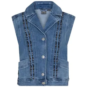 Medium Denim gilet Embroidery
