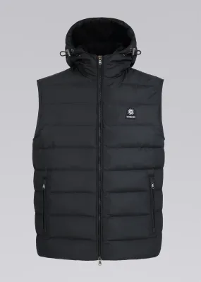 Men's Sandbanks Micro Puffer Black Hooded Gilet