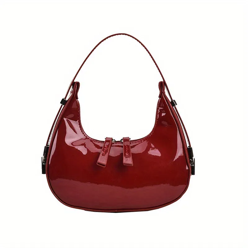 Minimalist Shoulder Bag, Solid Color Underarm Bag, Women's All-Match Armpit Bag