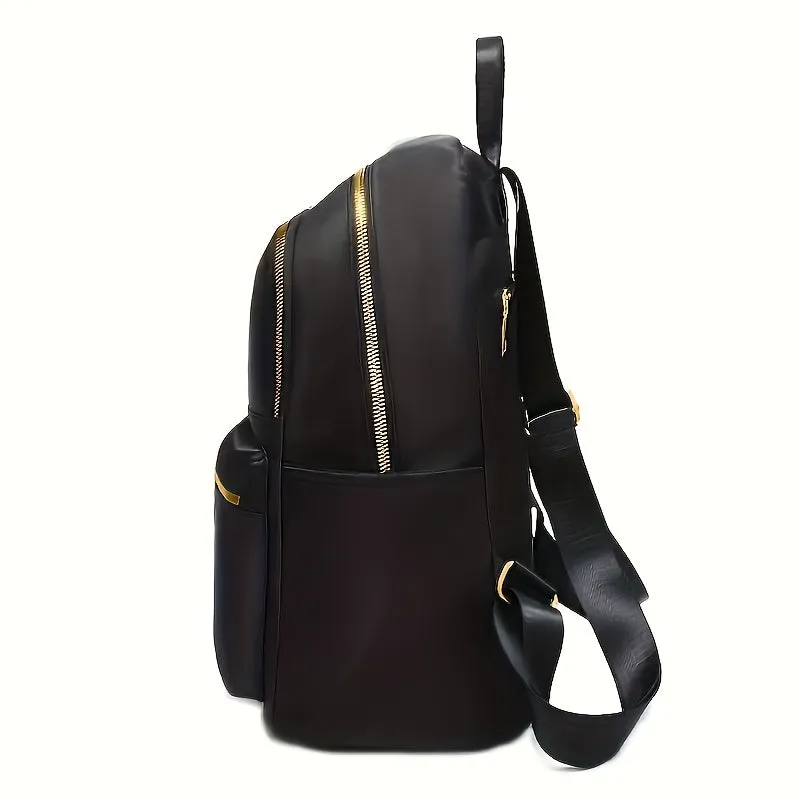 Minimalist Solid Color Backpack, Zipper Casual Rucksack, Women's Travel Storage Bag
