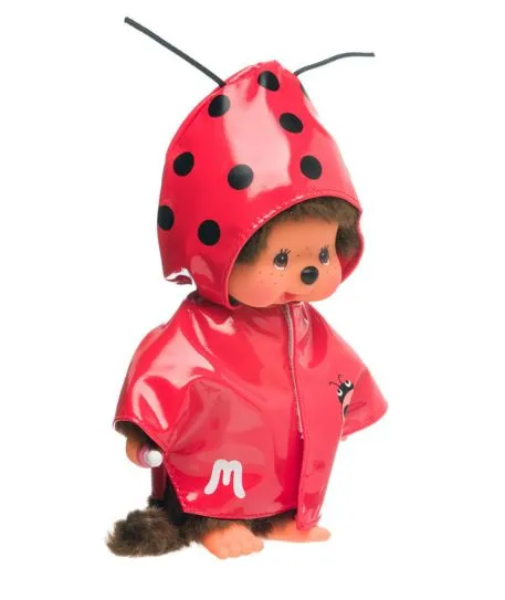 Monchhichi Boy in Ladybug Raincoat 8 inch Plush 254385