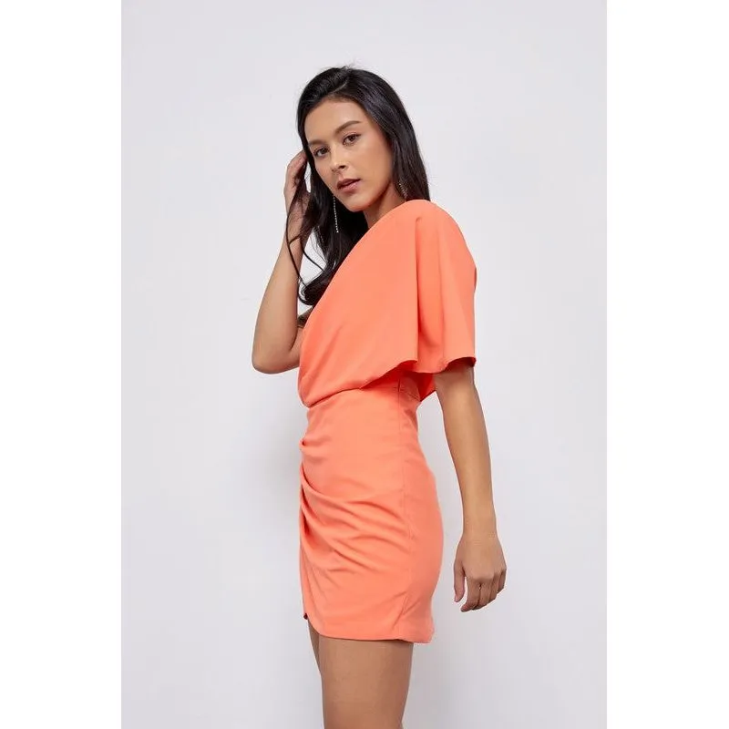 One Shoulder Wrap Dress