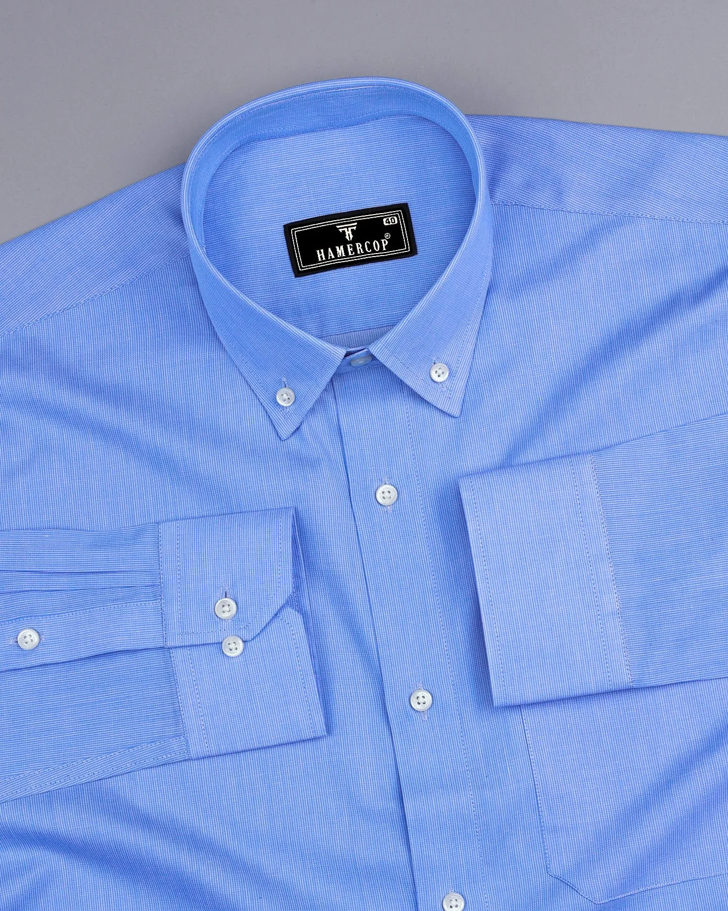 Portrait Blue Dobby Cotton Formal Shirt