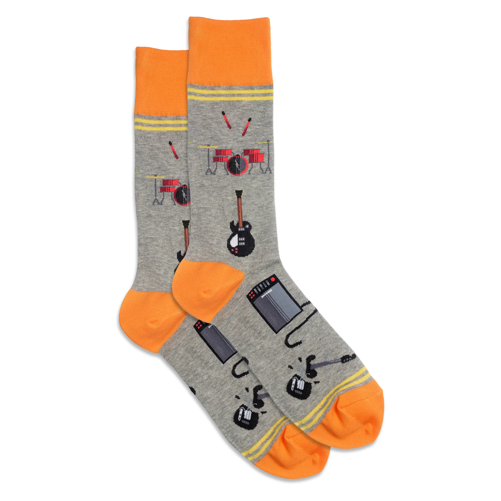 "Garage Band" Cotton Crew Socks by Hot Sox - Large