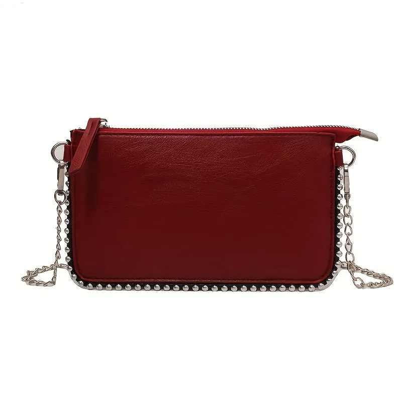 realaiot  Fashion Vegan Crossbody Bag, Minimalist Simple Shoulder Bag, Women's Trendy Handbag & Purse