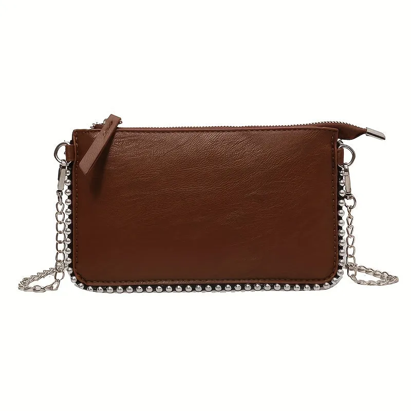 realaiot  Fashion Vegan Crossbody Bag, Minimalist Simple Shoulder Bag, Women's Trendy Handbag & Purse