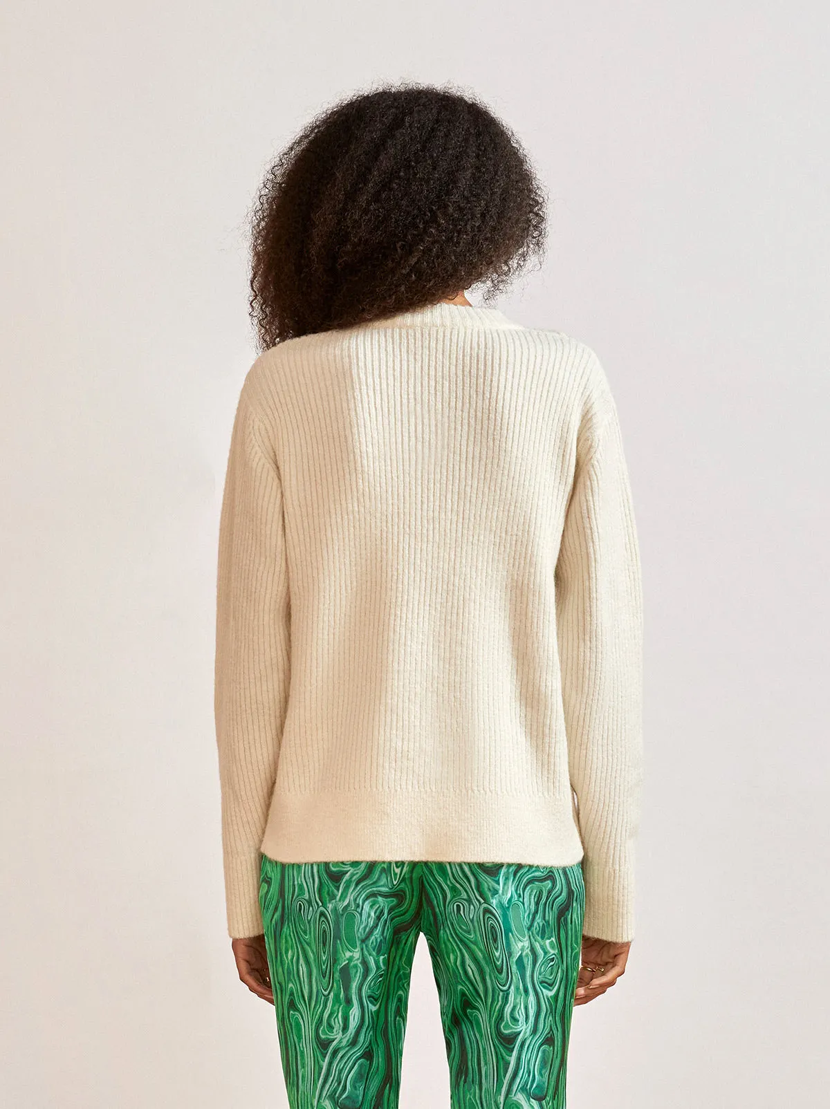 Simone Ivory Cutout Sweater