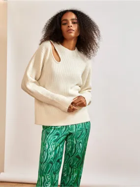Simone Ivory Cutout Sweater