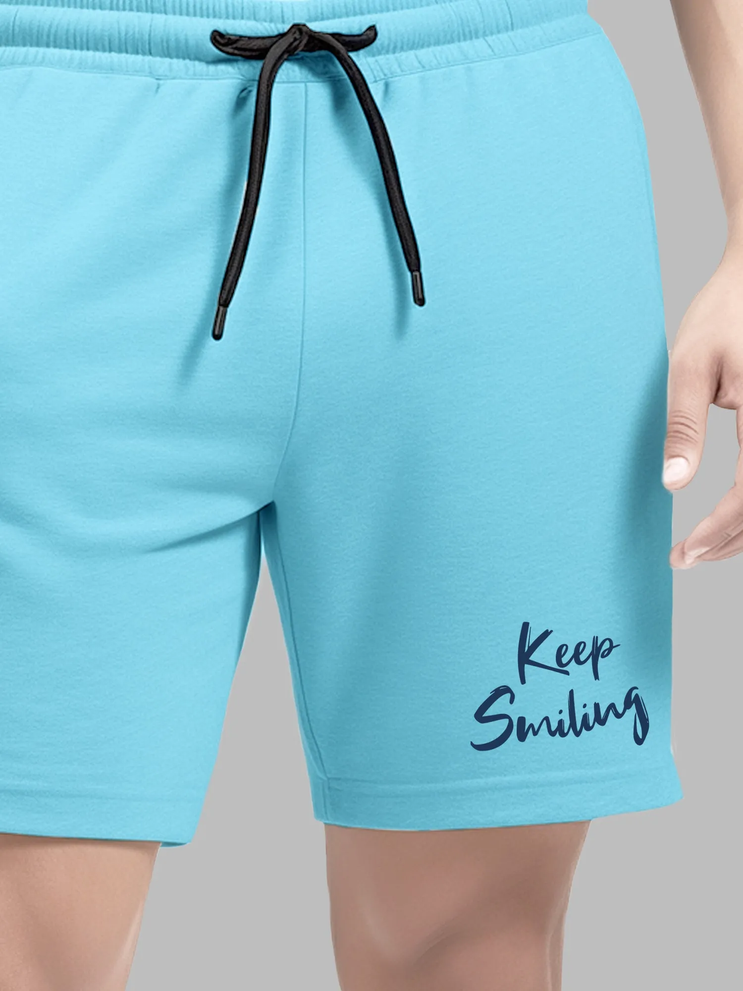 Smile Is The Best Cotton Mens T Shirt and Shorts Combo Set(Plus Size)