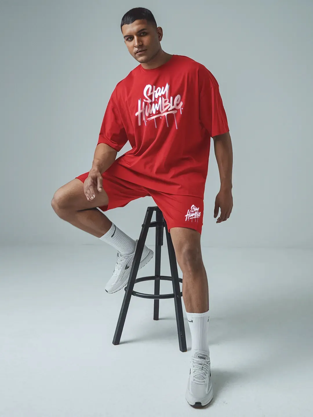 Stay Humble Cotton Mens T Shirt and Shorts Combo Set