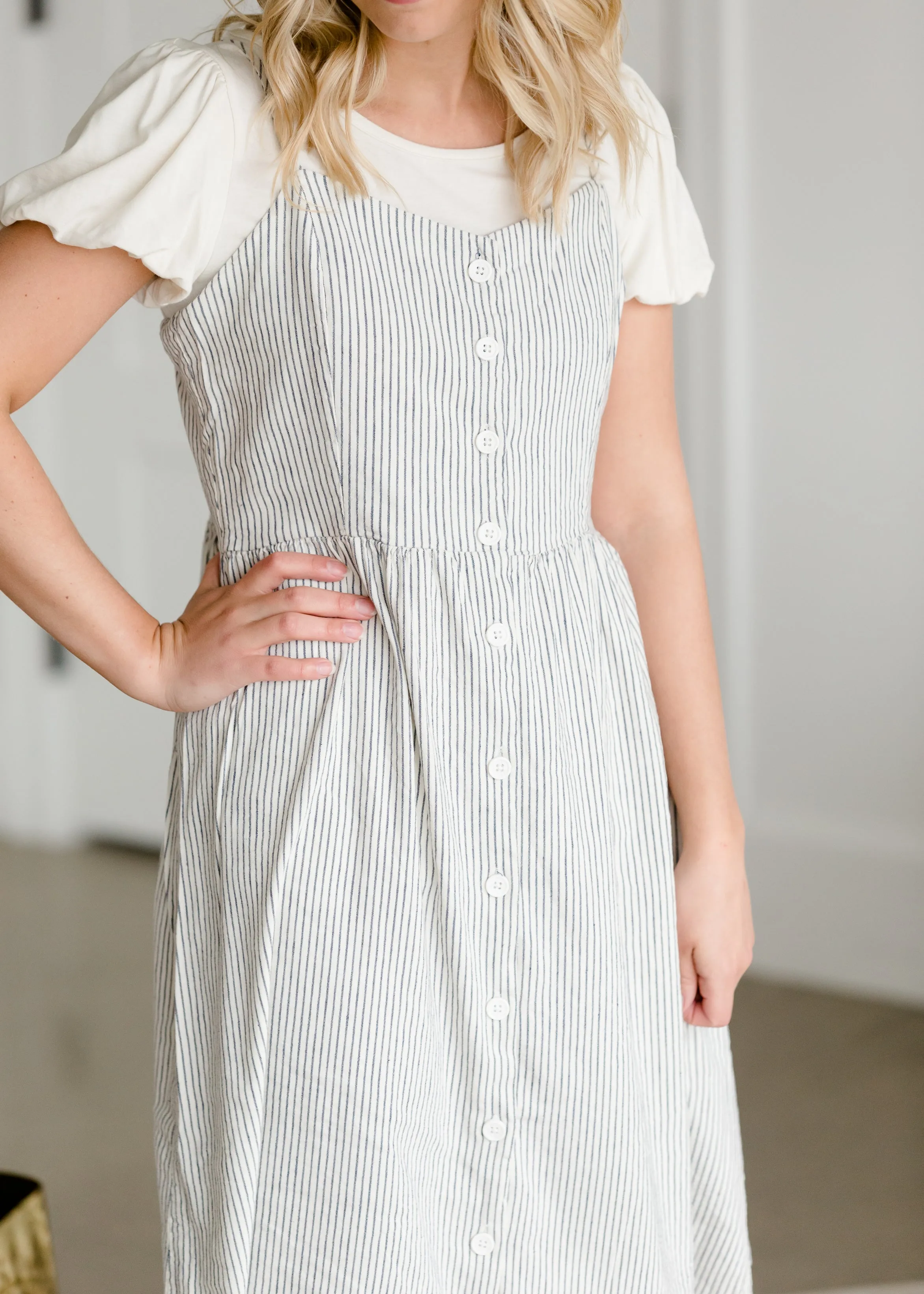 Sunday Brunch Navy Stripe Jumper Dress - FINAL SALE