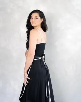Suri Strappy Dress | Black & Beige