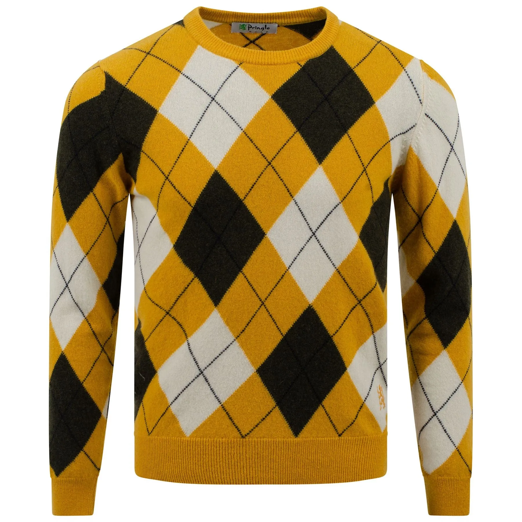 Unisex All Over Iconic Argyle Knit Mustard/Ivory - SS23
