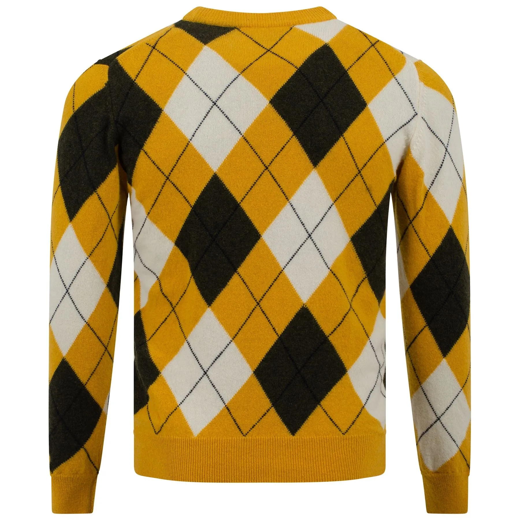 Unisex All Over Iconic Argyle Knit Mustard/Ivory - SS23