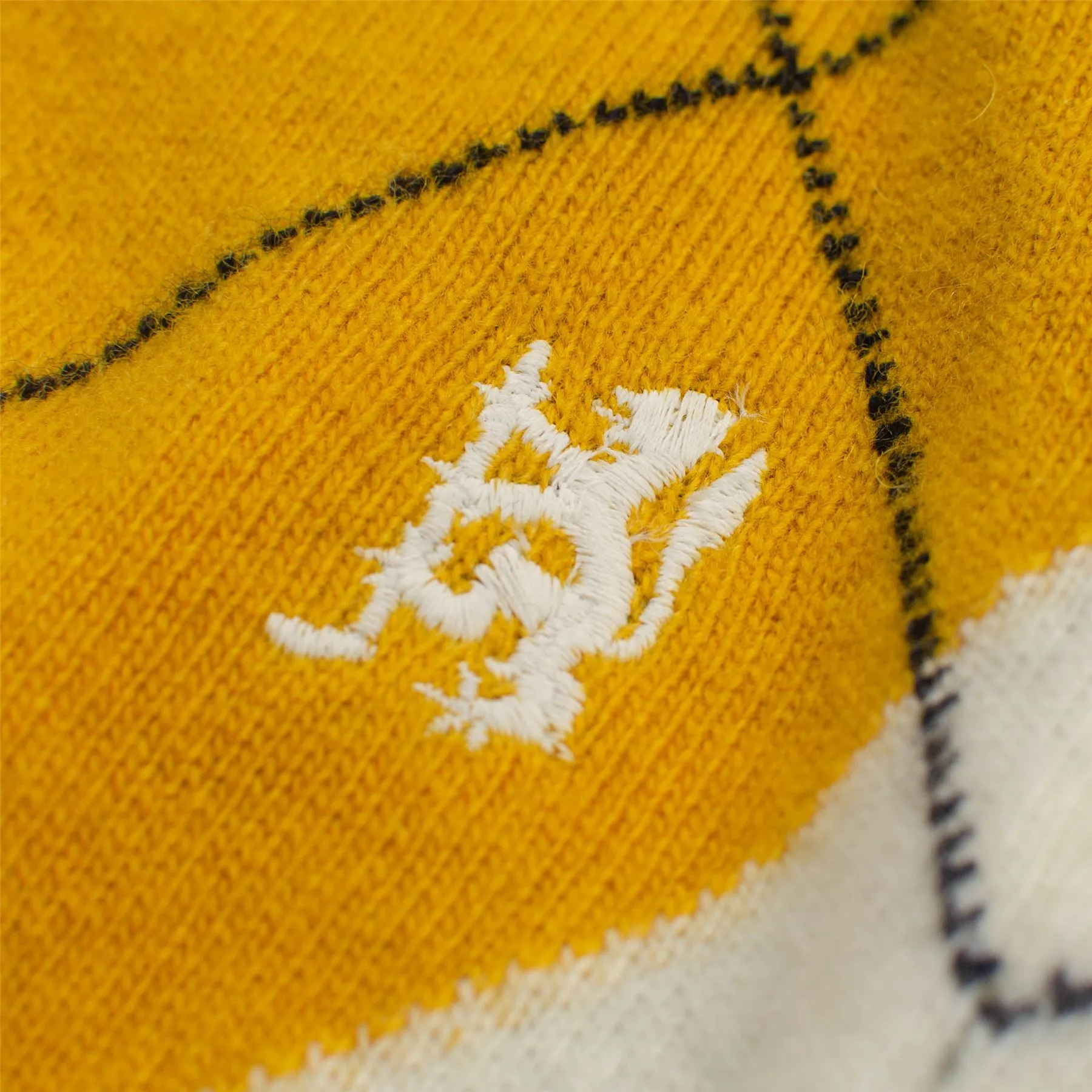 Unisex Iconic Argyle Vest Ivory/Mustard - SS23