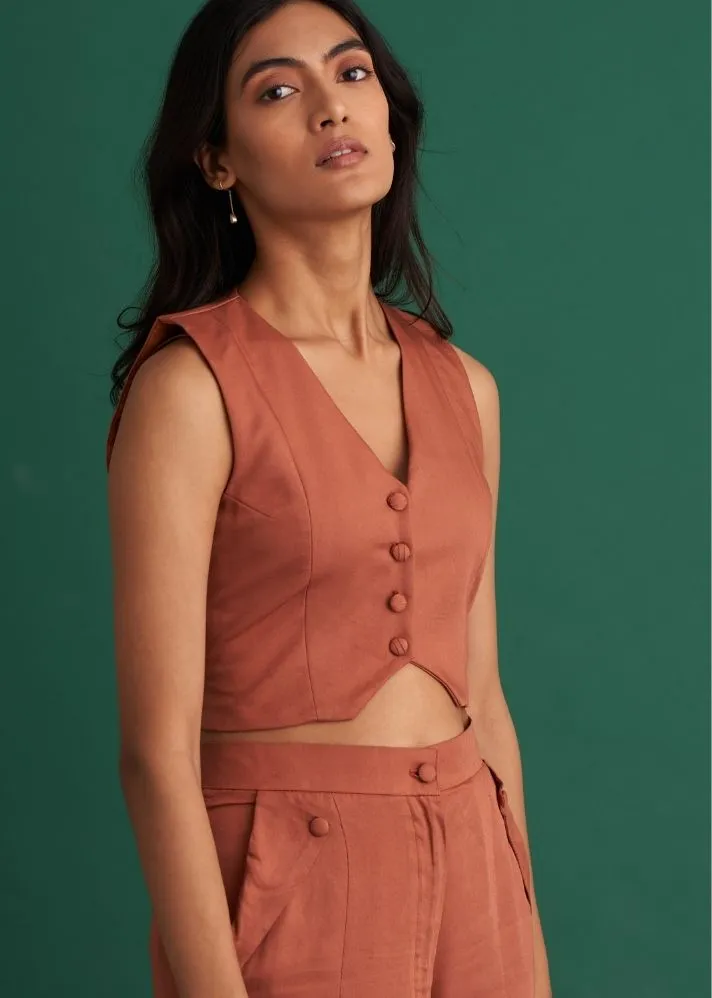 Vest Argan Brown Top
