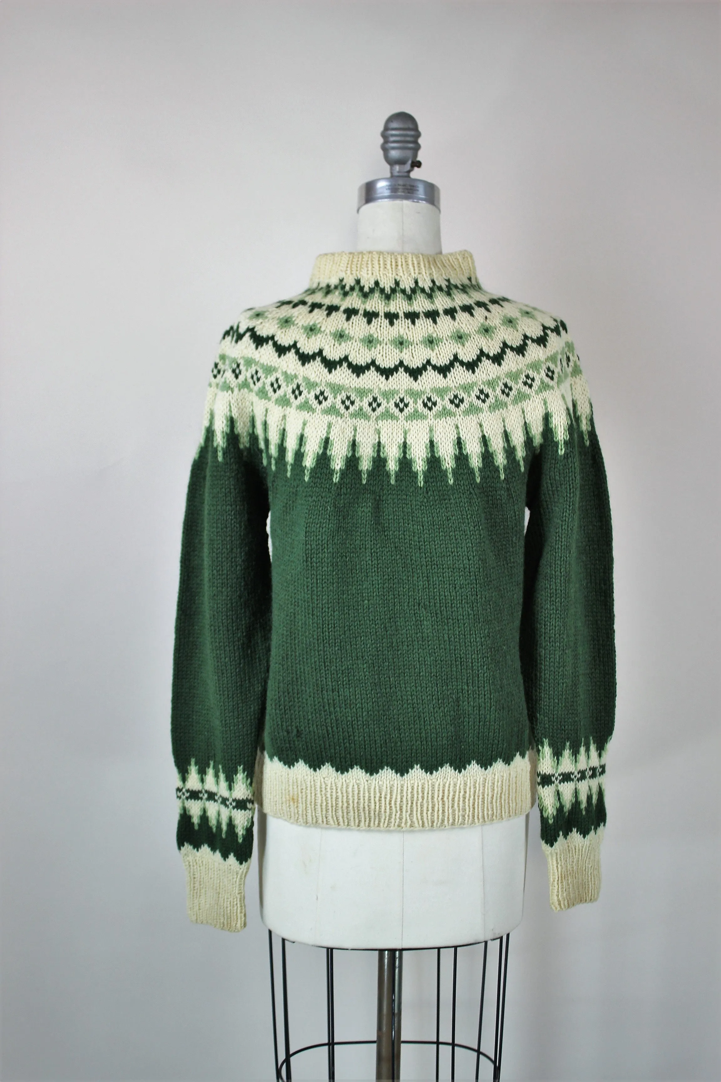 Vintage 1950s William Schmidt Co Oslo Nordic Wool Pullover Sweater