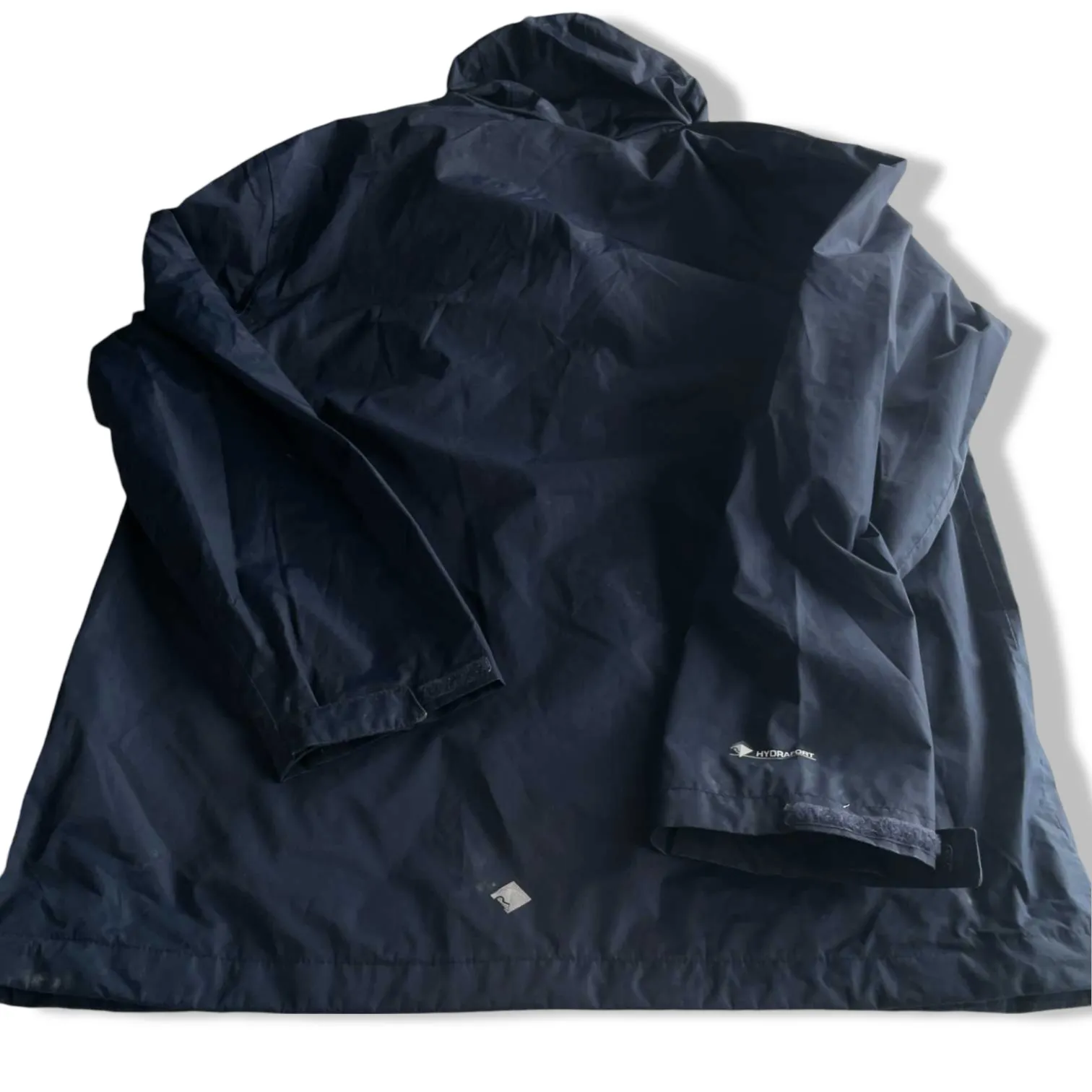 Vintage men Regatta Hydrafort navy full zip hooded rain coat in L|L30 W23|SKU 5710