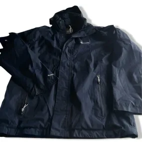 Vintage men Regatta Hydrafort navy full zip hooded rain coat in L|L30 W23|SKU 5710
