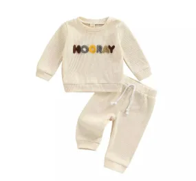 Waffle Boho Tracksuit - Ivory