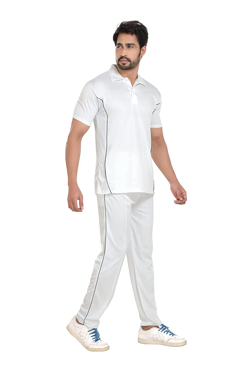 White Cricket Dress Half Sleeve For Men
