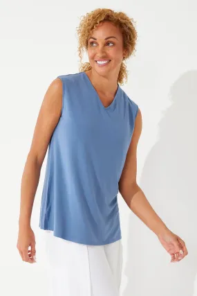 Women's Vedra V-Neck Tunic Top  |  Contemporary Blue